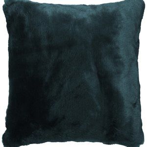Hallmart Collectibles 18" Square Faux Fur Decorative Pillow Blue Jewel Tone